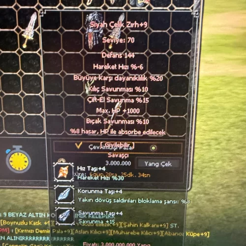  +9 çelik
